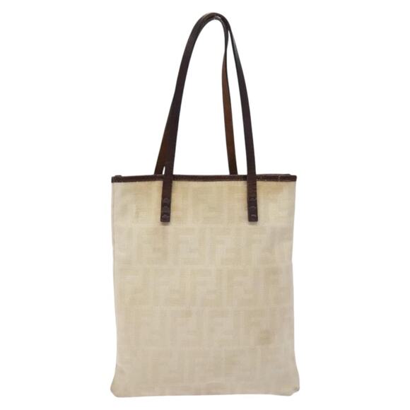 FENDI Zucca Canvas Hand Bag Beige Brown - Picture 2 of 11